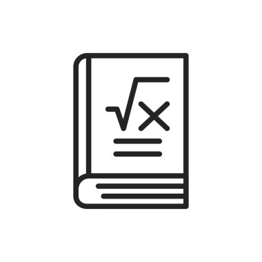 Matematik kitabı renk çizgisi simgesi. Web sayfası, mobil uygulama, tanıtım için resim çizelgesi
