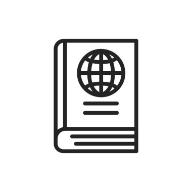 Seyahat rehberi renk çizgisi simgesi. Vektör illüstrasyonu