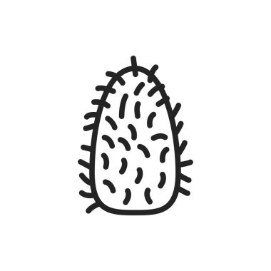 Virüs kuduz siyah çizgi ikonu. Vektör illüstrasyonu