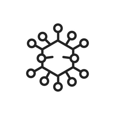 Adenovirüs siyah çizgi simgesi. Vektör çizimi. Çizgi resim grafiği