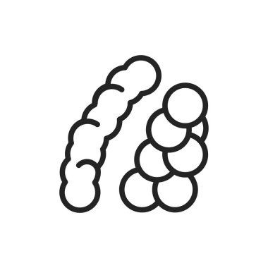 Bakteri streptokok siyah çizgi ikonu. Vektör illüstrasyonu