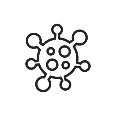 Coronavirus siyah çizgi simgesi. Vektör illüstrasyonu