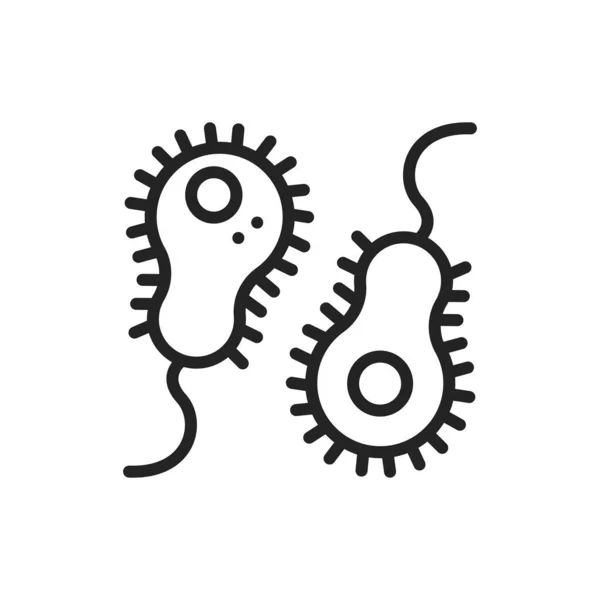 Bakteriekolera svart linje ikon. Vektorillustration — Stock vektor