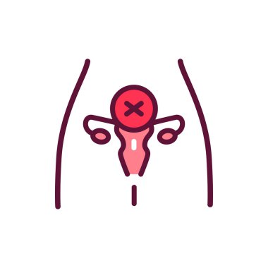 Kısırlık çizgisi renk simgesi. Kadın üreme sistemi hastalığı çizgisi simgesi. İzole vektör ögesi. 