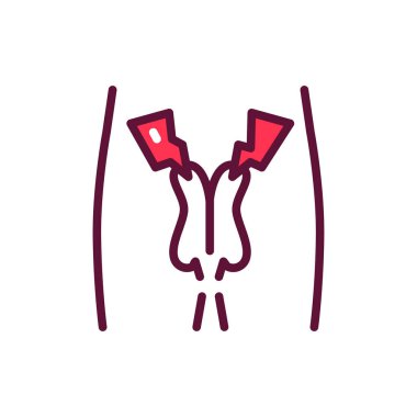 Üreme sistemi erkek çizgi ikonunu hastalıklar. İzole vektör ögesi. 