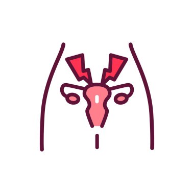 Üreme sistemi hastalıkları çizgi simgesi. İzole vektör ögesi.