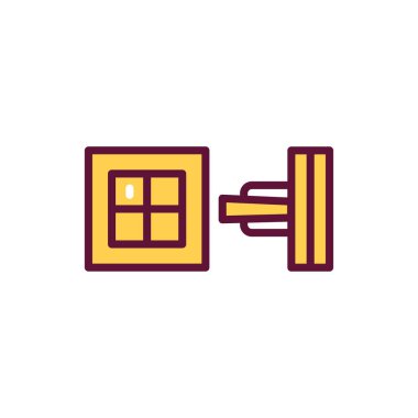 Altın küpe çizgisi ikonu. İzole vektör ögesi. 