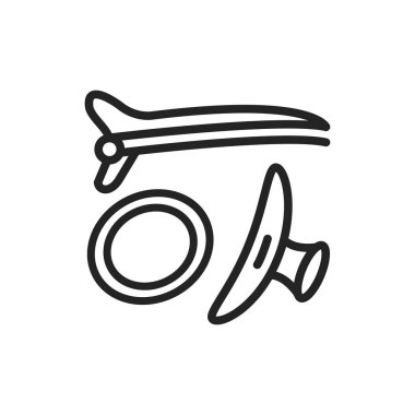 Saç tokaları siyah çizgi ikonu. Saç stili. Kuaför hizmetleri