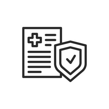 Sağlık sigortası renk çizgisi ikonu. İzole vektör ögesi. 