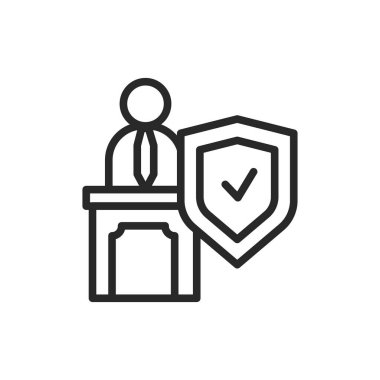 Yönetmenlerin sorumluluk sigortası renk çizgisi simgesi. İzole vektör ögesi. 