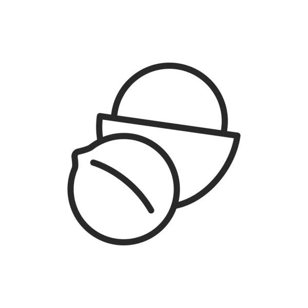 Icona della linea nera Nazel nut. Elemento vettore isolato. Pittogramma di contorno per pagina web, app mobile, promo. — Vettoriale Stock