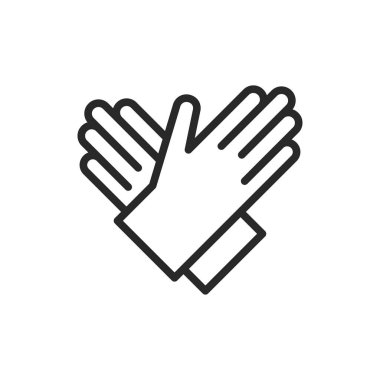 Lastik temizleme eldiveni renk çizgisi simgesi. İzole vektör ögesi.