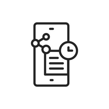 Otomatik gönderme içeriği siyah çizgi simgesi. SMM tanıtımı. 