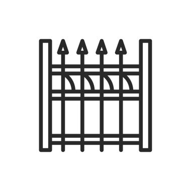 Alüminyum Çit renk çizgisi simgesi. Web sayfası, mobil uygulama, tanıtım için resim grafiği.