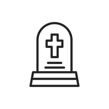 Mezarlık renk çizgisi simgesi. İzole vektör ögesi.