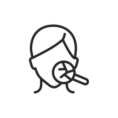 Kuru ten rengi çizgisi simgesi. İzole vektör ögesi.