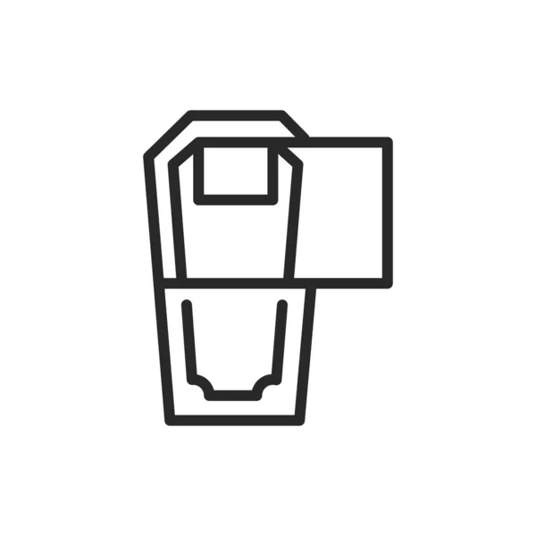 Coffin öppen färg linje ikon. Isolerat vektorelement. — Stock vektor
