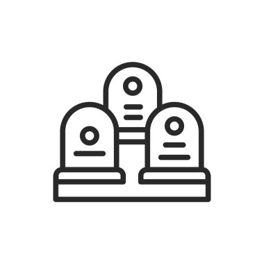 Mezarlık renk çizgisi simgesi. İzole vektör ögesi.