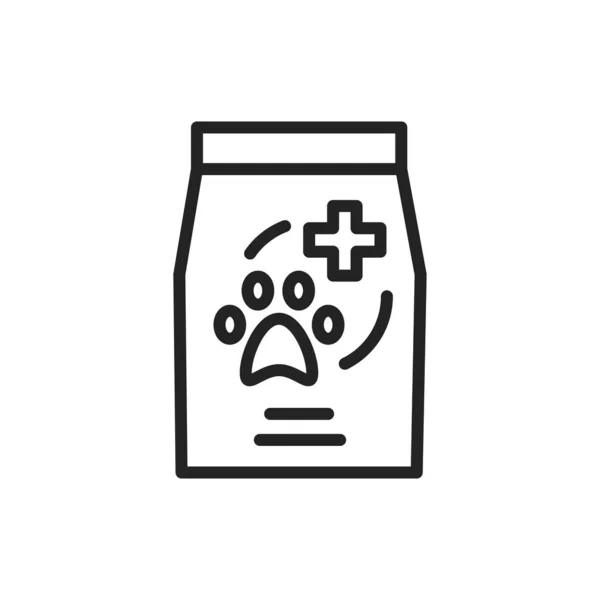 Medical food for pets black line icon. Isolated vector element. Outline pictogram for web page, mobile app, promo. — Stockvektor