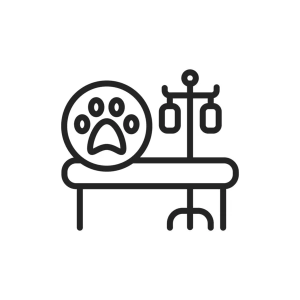 Animal operating hospital room and equipment line black icon. Isolated vector element. Outline pictogram for web page, mobile app, promo. — 스톡 벡터