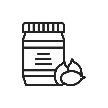 Ay çekirdeği renk çizgisi simgesini yapıştırır. İzole vektör ögesi.