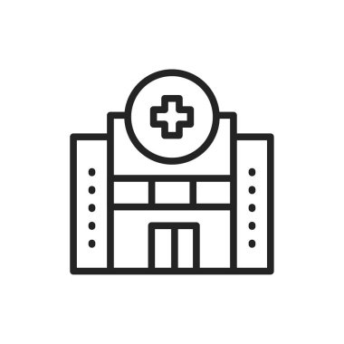 Hastane renk çizgisi ikonu. İzole vektör ögesi.