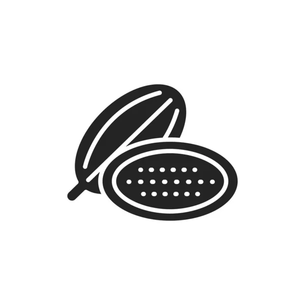Cardamon graines glyphe noir icône. Produit épices. Illustration vectorielle — Image vectorielle
