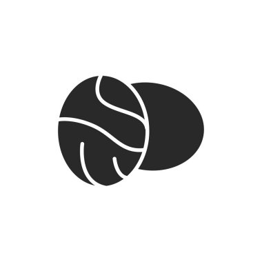 Black walnut black glyph icon. Isolated vector element. Outline pictogram for web page, mobile app, promo.