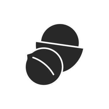 Nazel nut black glyph icon. Isolated vector element. Outline pictogram for web page, mobile app, promo.