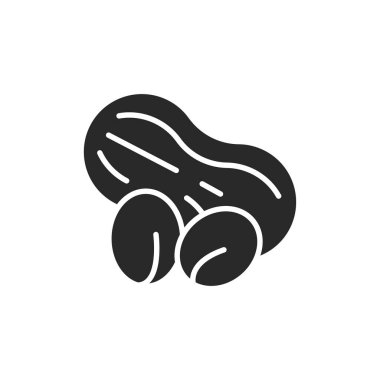 Peanut black glyph icon. Isolated vector element. Outline pictogram for web page, mobile app, promo.