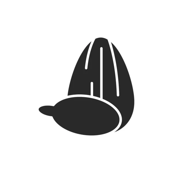 Sunflower seeds black glyph icon. Isolated vector element. Outline pictogram for web page, mobile app, promo. — Image vectorielle