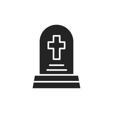 Mezarlık renk çizgisi simgesi. İzole vektör ögesi. 
