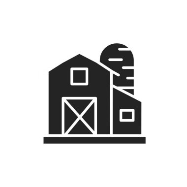 Köy ahırı renk çizgisi ikonu. İzole vektör ögesi. 