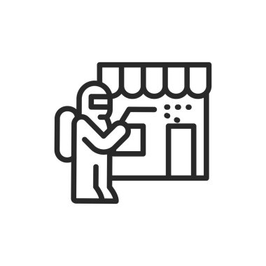 Dezenfeksiyon renk çizgisi simgesini sakla. İzole vektör ögesi.