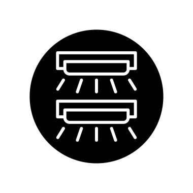 Uva lambası siyah kabartma simgesi. İzole vektör ögesi.