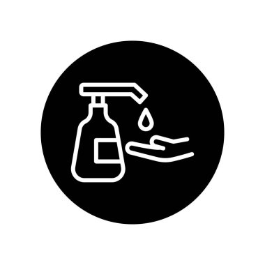 Antibakteriyel sabun ve el kaplaması simgesi. İzole vektör ögesi.