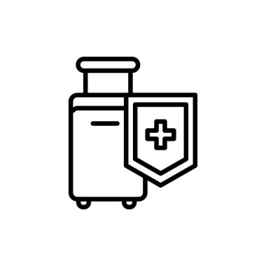 Güvenli seyahat renk çizgisi simgesi. İzole vektör elementi. Web sayfası, mobil uygulama, tanıtım için resim çizelgesi