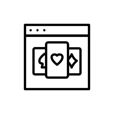 Çevrimiçi kumarhane renk çizgisi ikonu. İzole vektör elementi. Web sayfası, mobil uygulama, tanıtım için resim çizelgesi