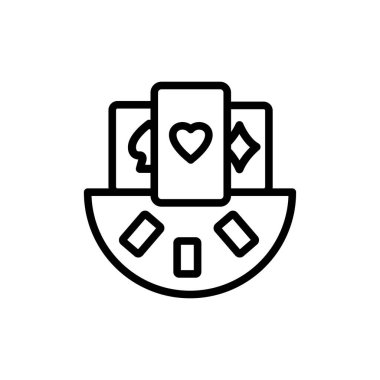 Poker renk çizgisi simgesi. İzole vektör elementi. Web sayfası, mobil uygulama, tanıtım için resim çizelgesi