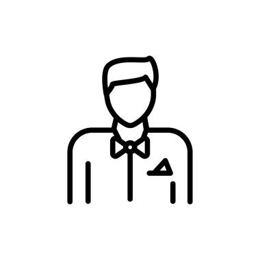 Stickman renk çizgisi simgesi. İzole vektör elementi. Web sayfası, mobil uygulama, tanıtım için resim çizelgesi