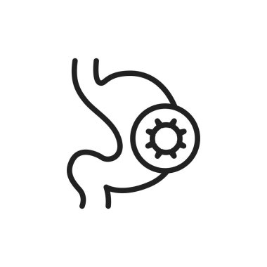 Bağırsak gribi renk çizgisi ikonu. İzole vektör elementi. Web sayfası, mobil uygulama, tanıtım için resim çizelgesi