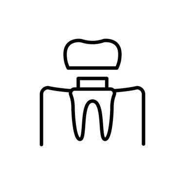 Taç giymiş diş rengi ikonu. İzole vektör elementi. Web sayfası, mobil uygulama, tanıtım için resim çizelgesi