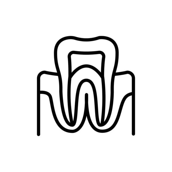 Gingivitis Farbe Linie Symbol Isoliertes Vektorelement Umriss Piktogramm Für Webseite — Stockvektor