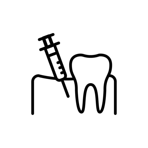 Teeth Analgesie Kleur Lijn Pictogram Geïsoleerd Vectorelement Overzicht Pictogram Voor — Stockvector