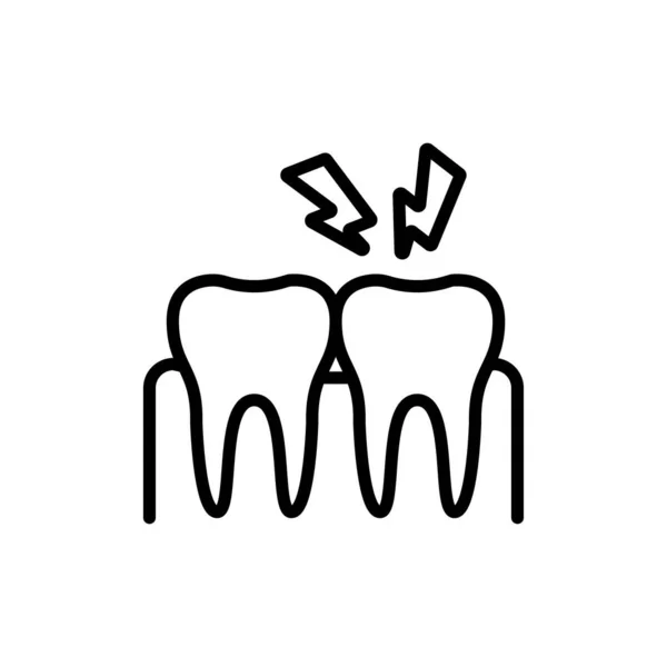 Diş Ağrısı Renk Çizgisi Simgesi Zole Vektör Elementi Web Sayfası — Stok Vektör