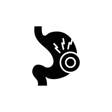 Mide ağrısı renk çizgisi ikonu. İzole vektör elementi. Web sayfası, mobil uygulama, tanıtım için resim çizelgesi