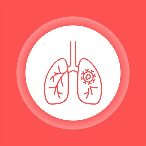 Lungs Cancer Color Glifo Icono Oncología Elemento Vectorial Aislado Pictograma — Vector de stock