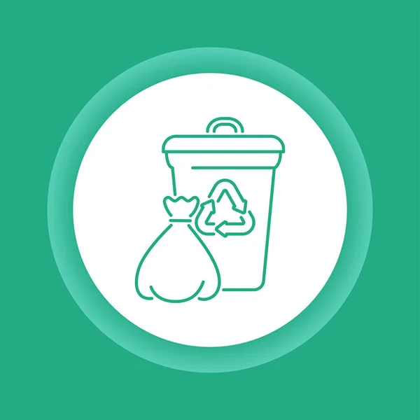 废物回收颜色按钮图标 零浪费的生活方式 环境保护 移动应用程序 弹药的概要象形文字图 — 图库矢量图片