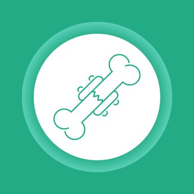 İç implant kemik rengi düğmesi simgesi. Yara tedavisi. İzole vektör elementi. Web sayfası, mobil uygulama, tanıtım için resim çizelgesi.