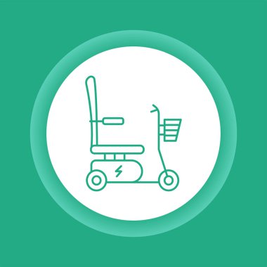 Engelli renk düğmesi simgesi için elektrikli sandalye. İzole vektör elementi. Web sayfası, mobil uygulama, tanıtım için resim çizelgesi.